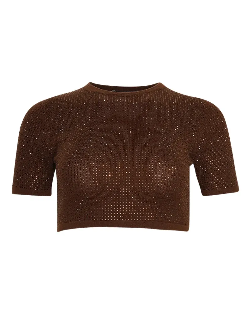 David Koma cropped T-shirt - Braun Braun