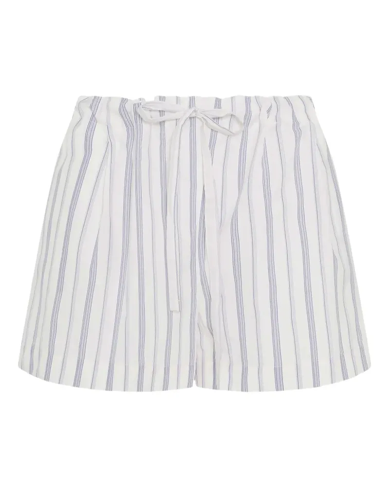 Another Tomorrow striped cotton shorts - Weiß Weiß