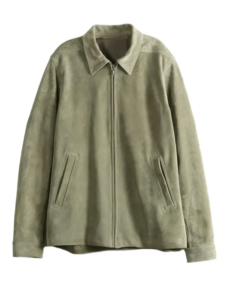 Rick Owens suede zip-up jacket - Grau Grau