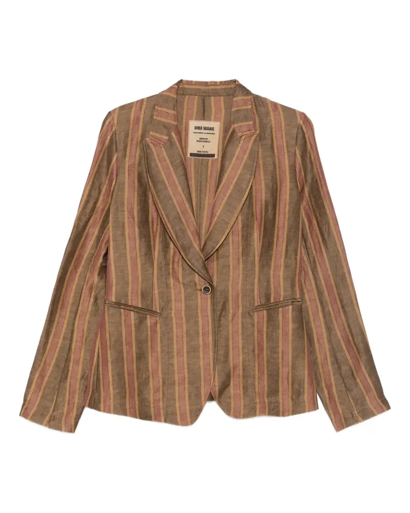 Uma Wang Karon striped single-button blazer - Braun Braun