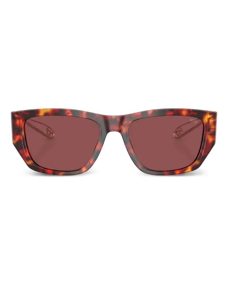 Diesel Sonnenbrille mit eckigem Gestell - Braun Braun
