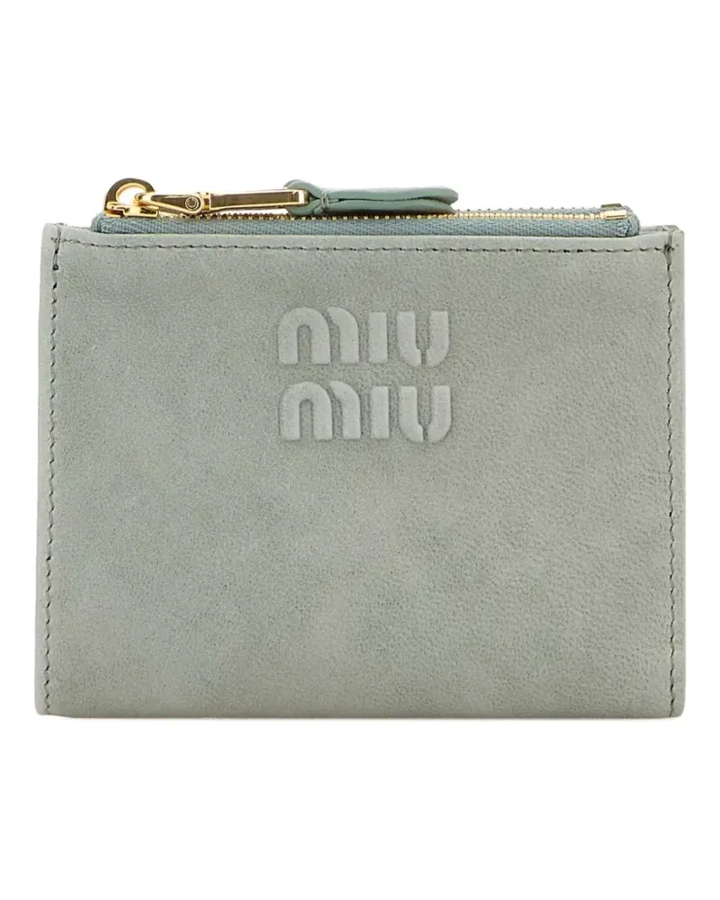 Miu Miu embossed leather wallet - Grau Grau