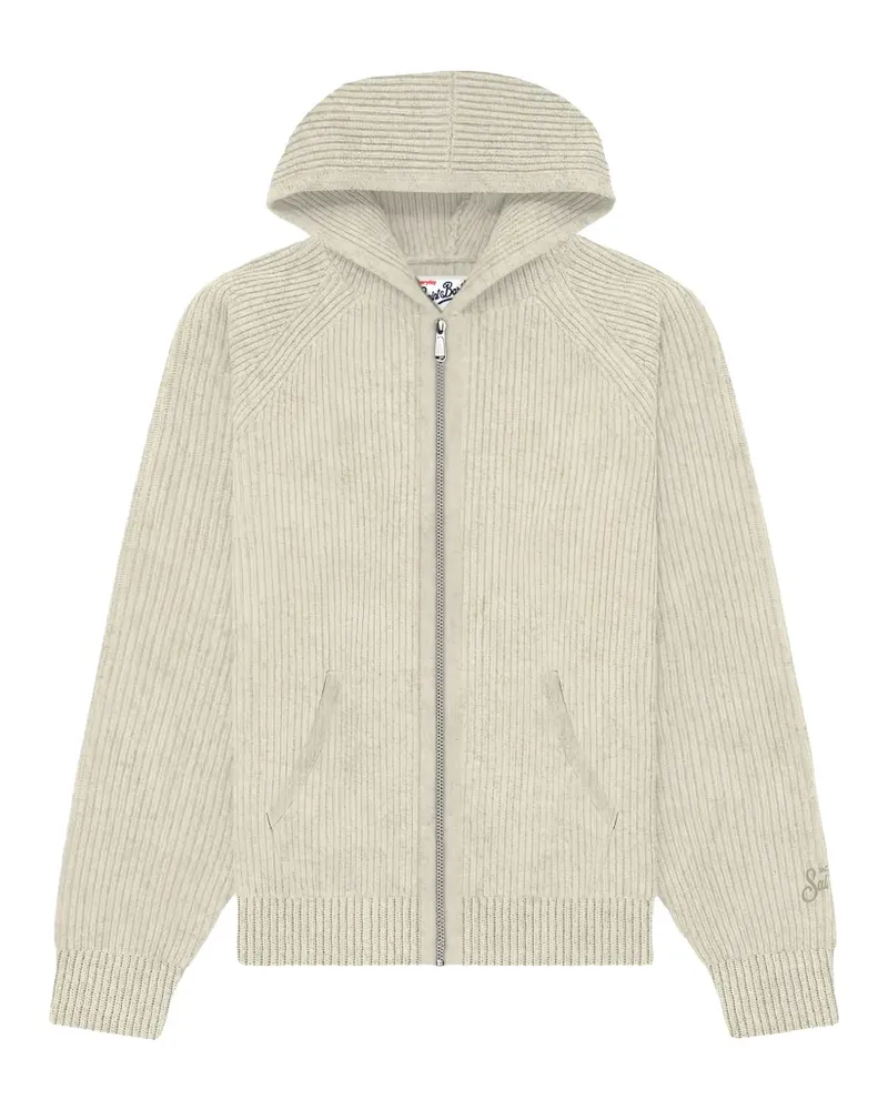 MC2 Saint Barth ribbed-knit zip-up hoodie - Nude Nude