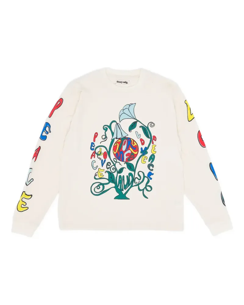 STORY mfg. Grateful Langarmshirt - Weiß Weiß