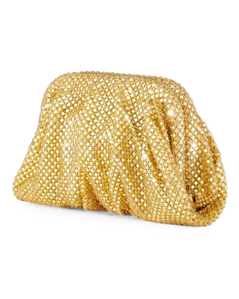 Benedetta Bruzziches Venus crystal-embellished draped clutch bag - Gold Gold