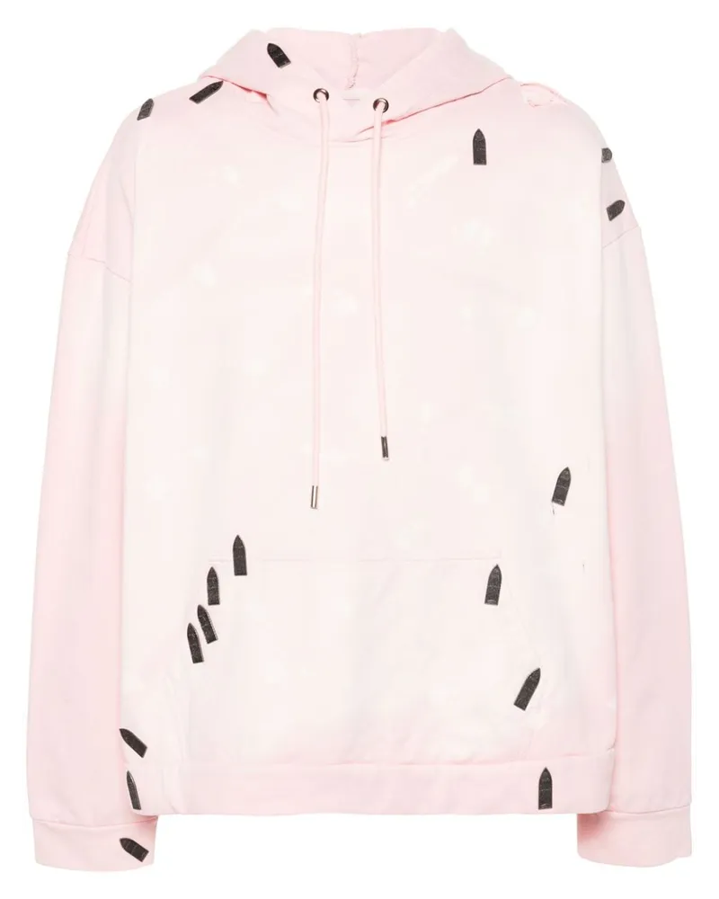 WHO DECIDES WAR Hoodie mit Logo-Schildern Rosa