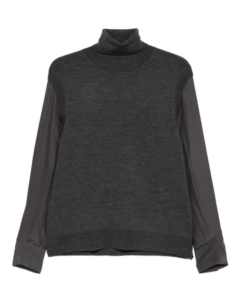 P.A.R.O.S.H. P.A.R.O H. Lwynford Pullover mit Rollkragen mit Einsätzen - Grau Grau