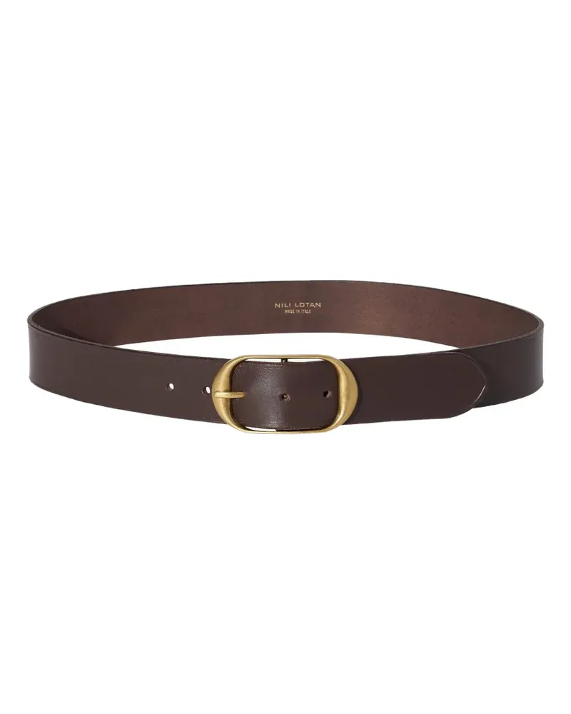 Nili Lotan rounded-buckle leather belt - Braun Braun
