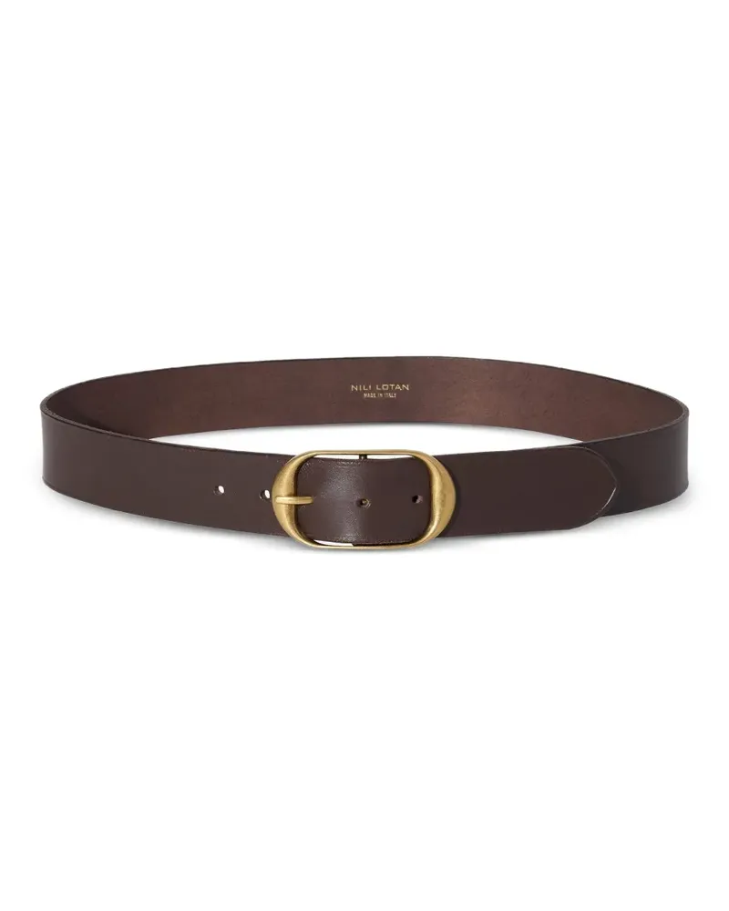 Nili Lotan rounded-buckle leather belt - Braun Braun