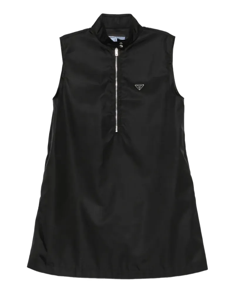 Prada Ärmelloses Minikleid in A-Linie mit Pailletten - Schwarz Schwarz