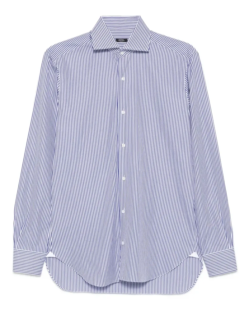 BARBA Gestreiftes Hemd - Blau Blau