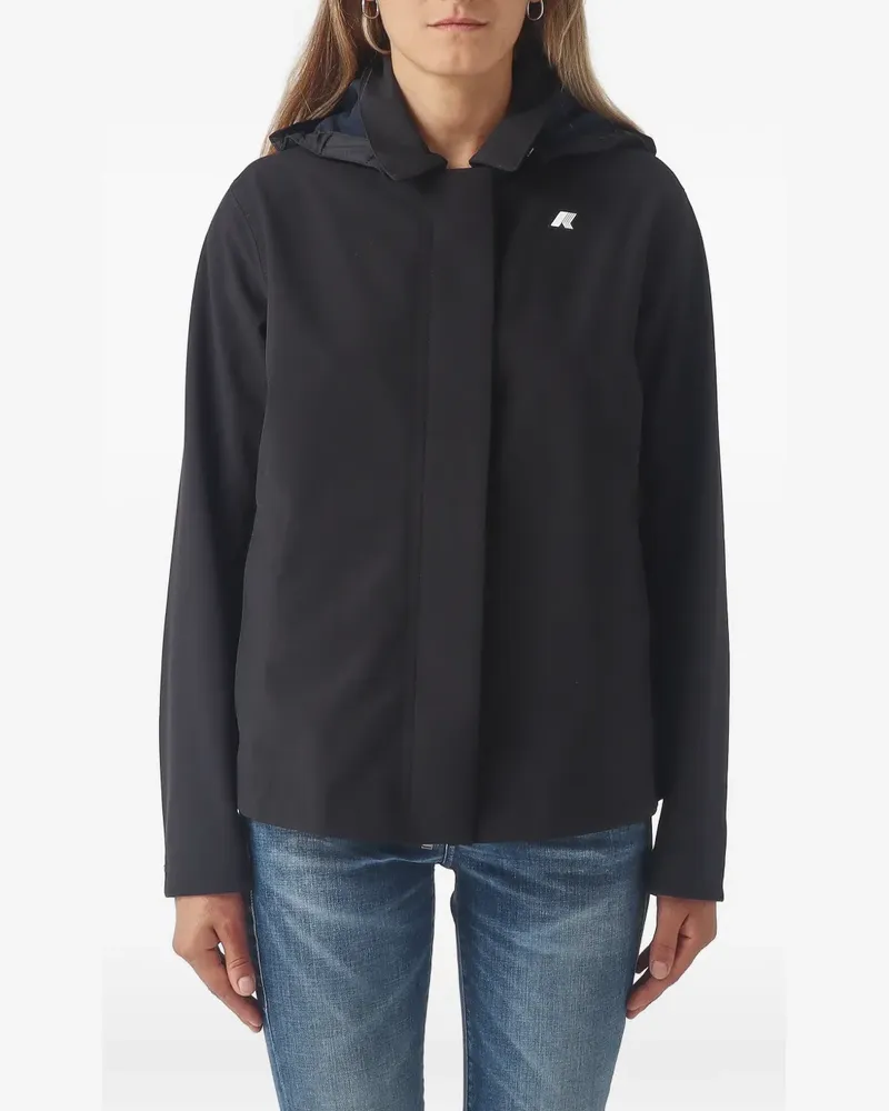 K-Way Bleizou logo-patch hooded jacket - Schwarz Schwarz