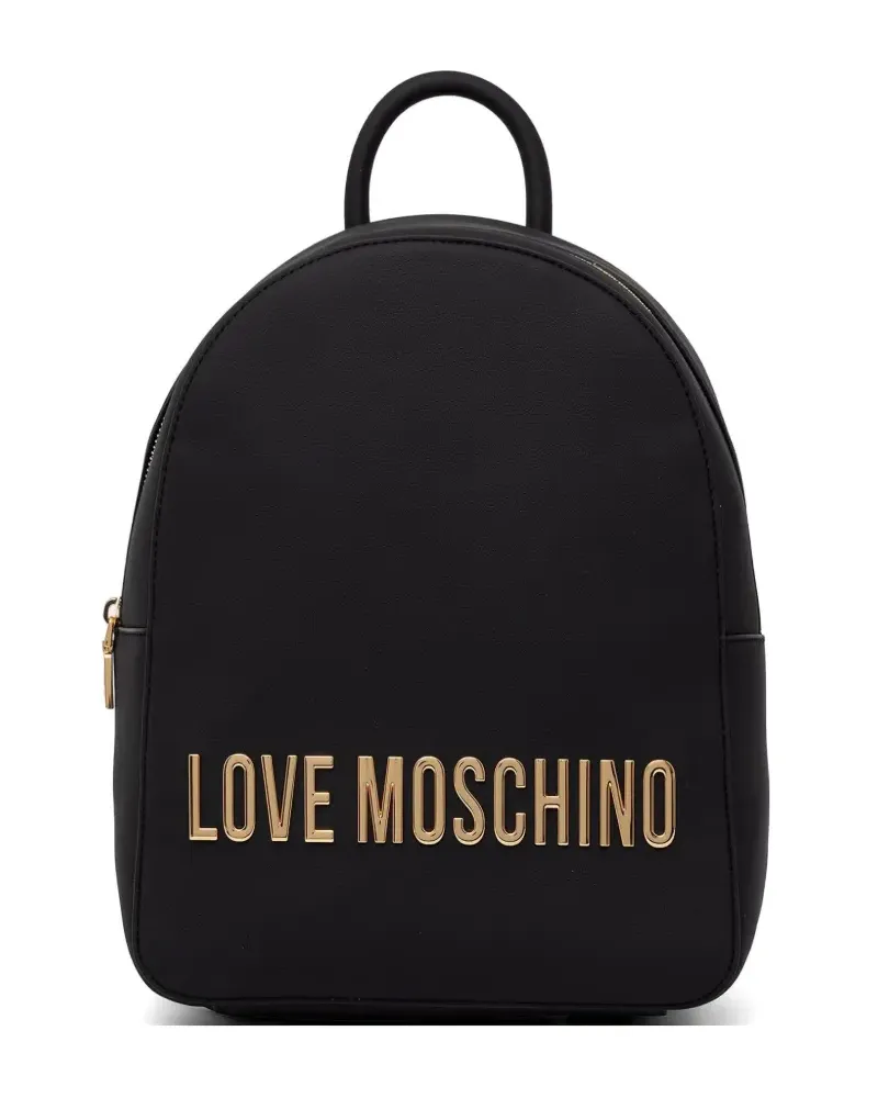 Moschino logo-plaque backpack - Schwarz Schwarz