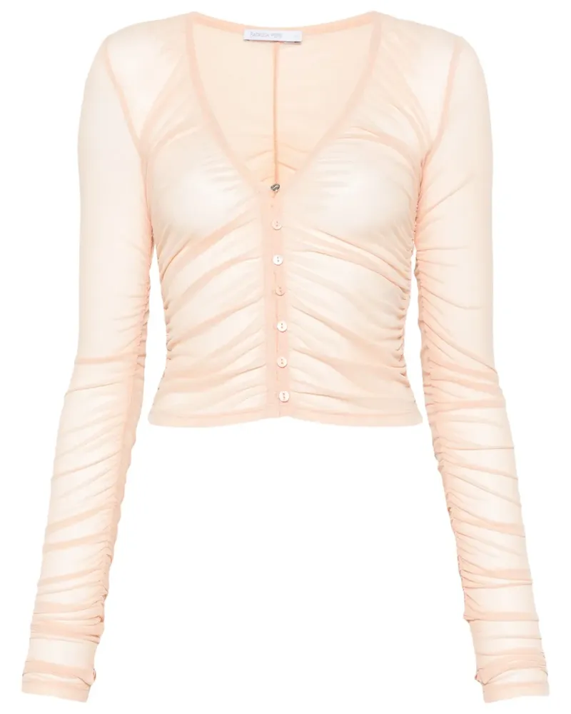 Patrizia Pepe T-Shirt aus Mesh - Orange Orange