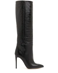 Paris Texas Stiefel mit Kroko-Effekt Schwarz