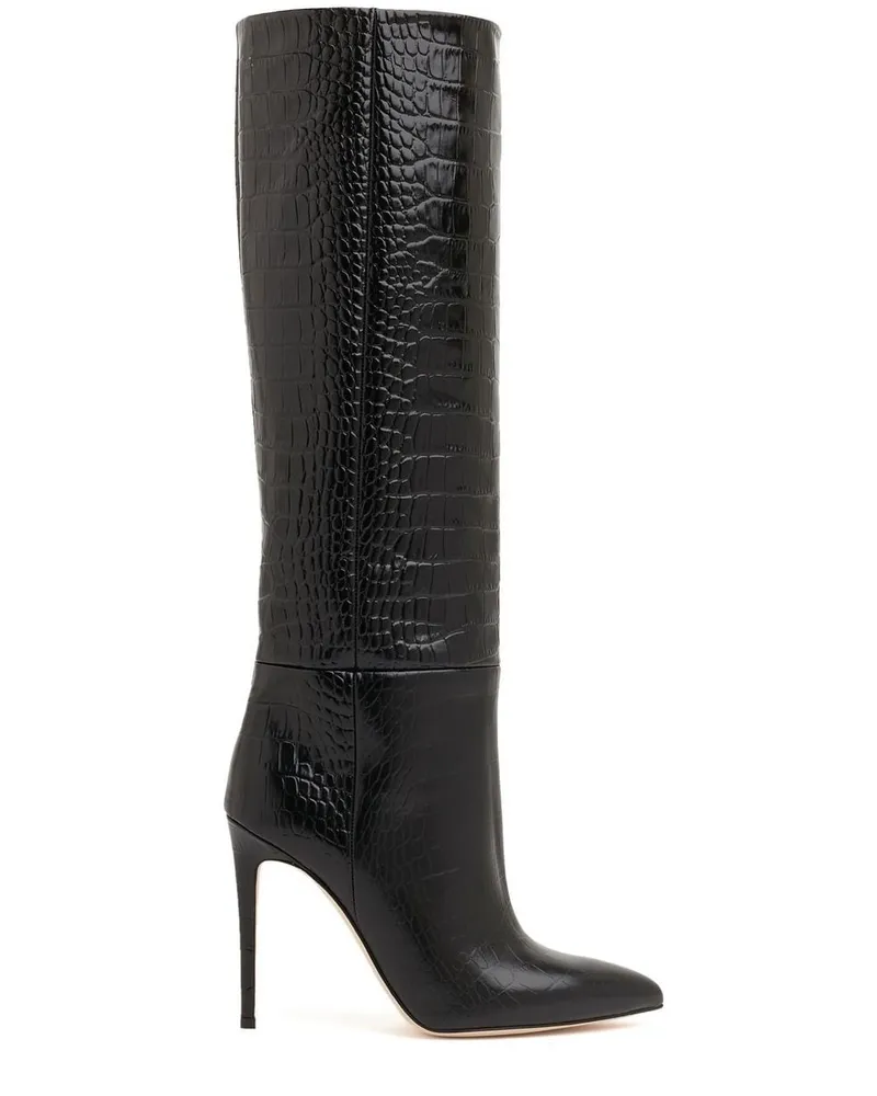 Paris Texas Stiefel mit Kroko-Effekt - Schwarz Schwarz