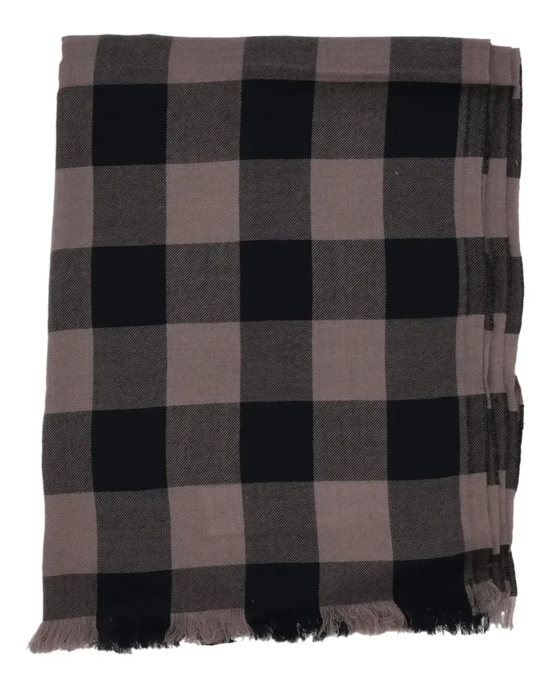 Rick Owens checked-pattern scarf - Grau Grau
