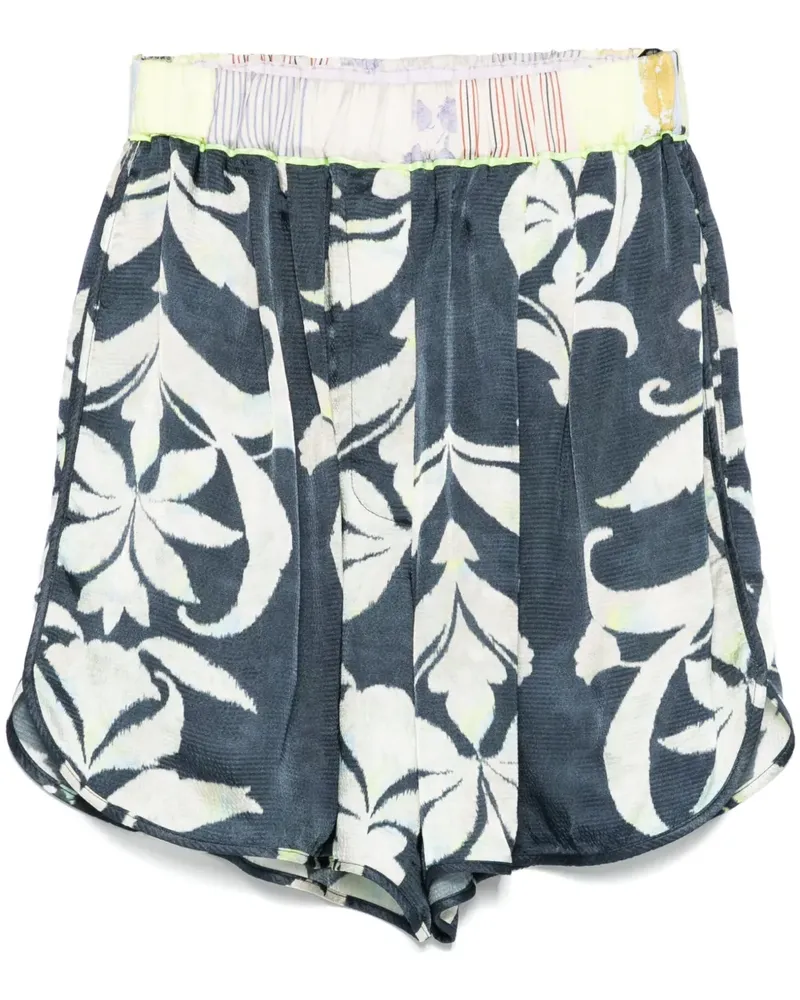 forte_forte Shorts mit Blumen-Print - Blau Blau