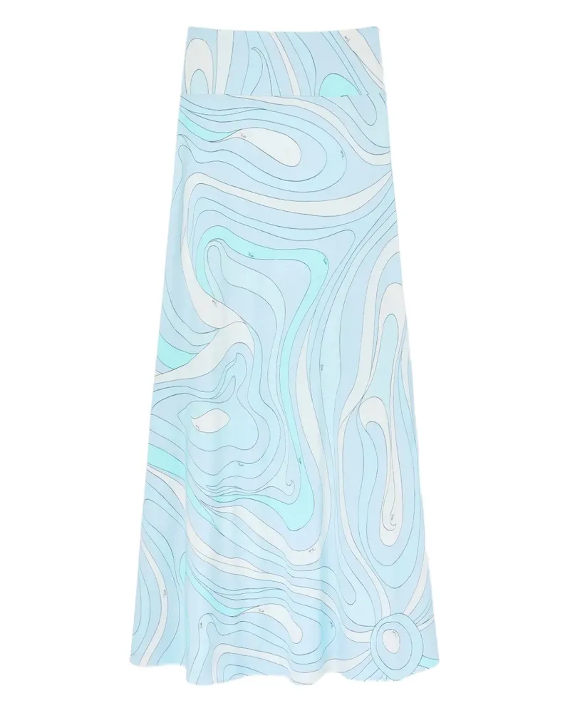 Emilio Pucci marmo-print maxi skirt - Blau Blau