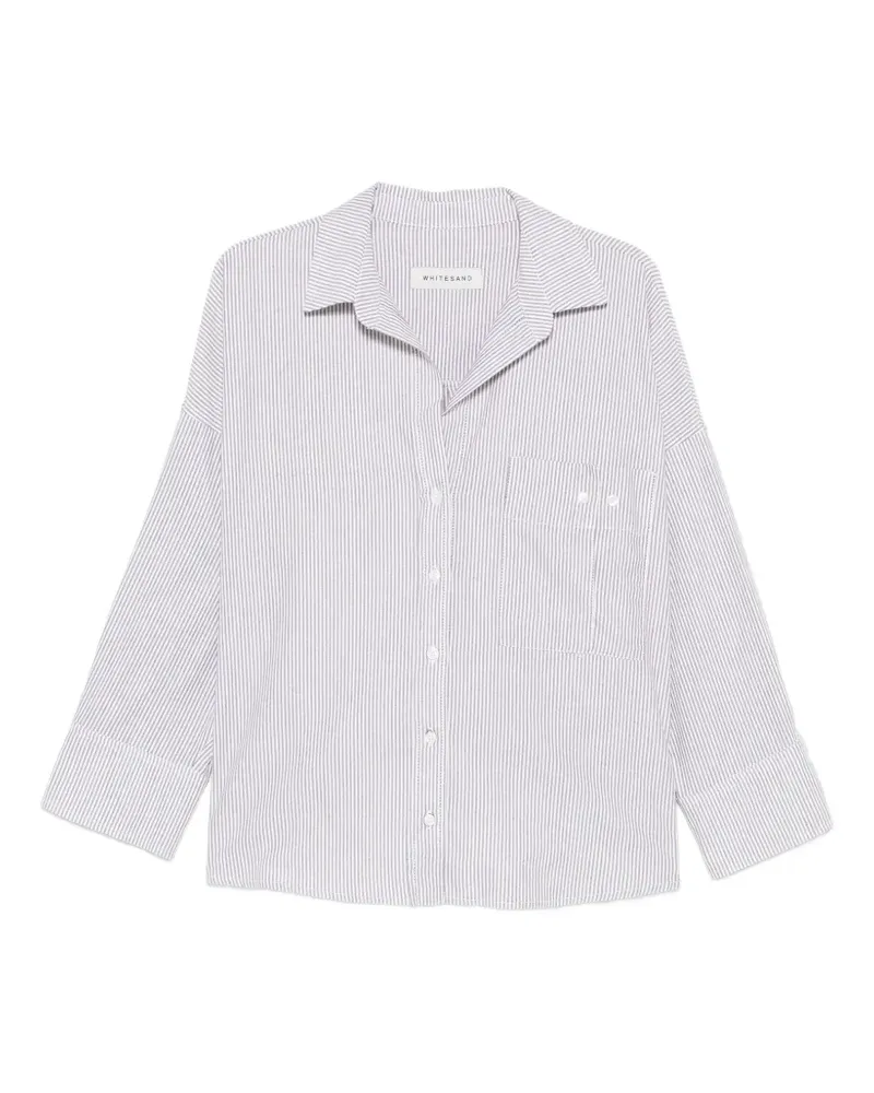 PLAN C striped pocket shirt - Weiß Weiß