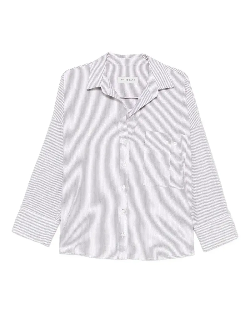 PLAN C striped pocket shirt - Weiß Weiß