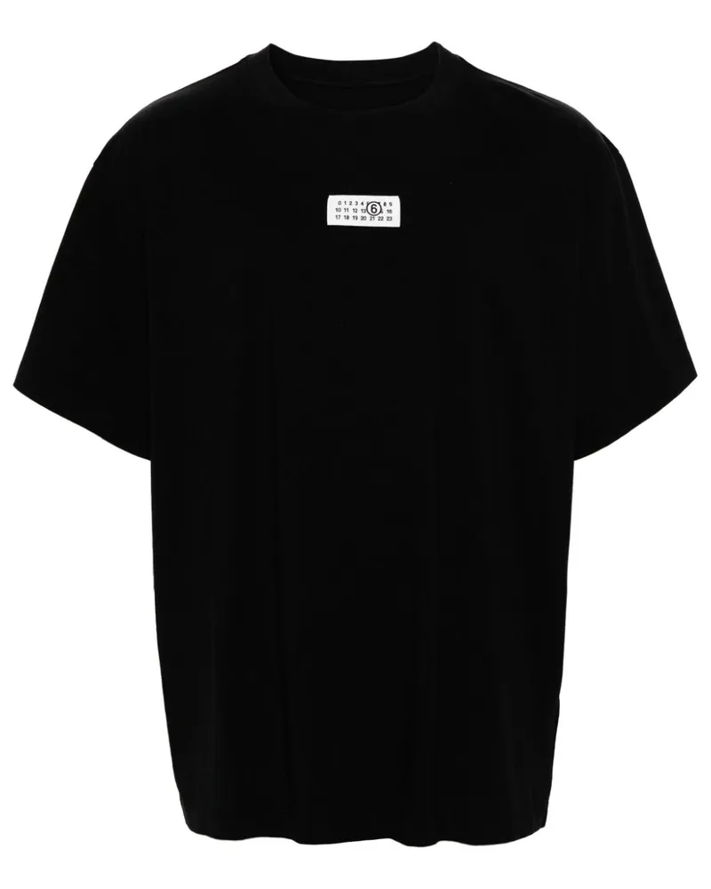 Maison Margiela T-Shirt mit Nummern-Patch Schwarz