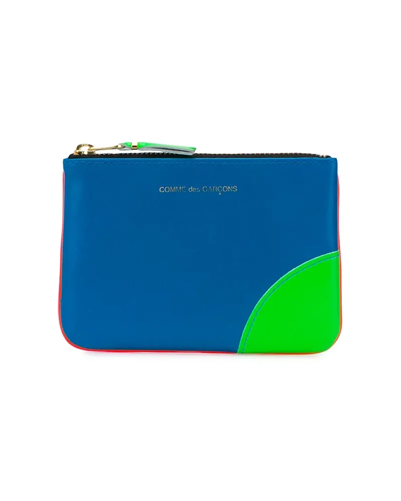 Comme des Garçons Portemonnaie in Colour-Block-Optik - Blau Blau