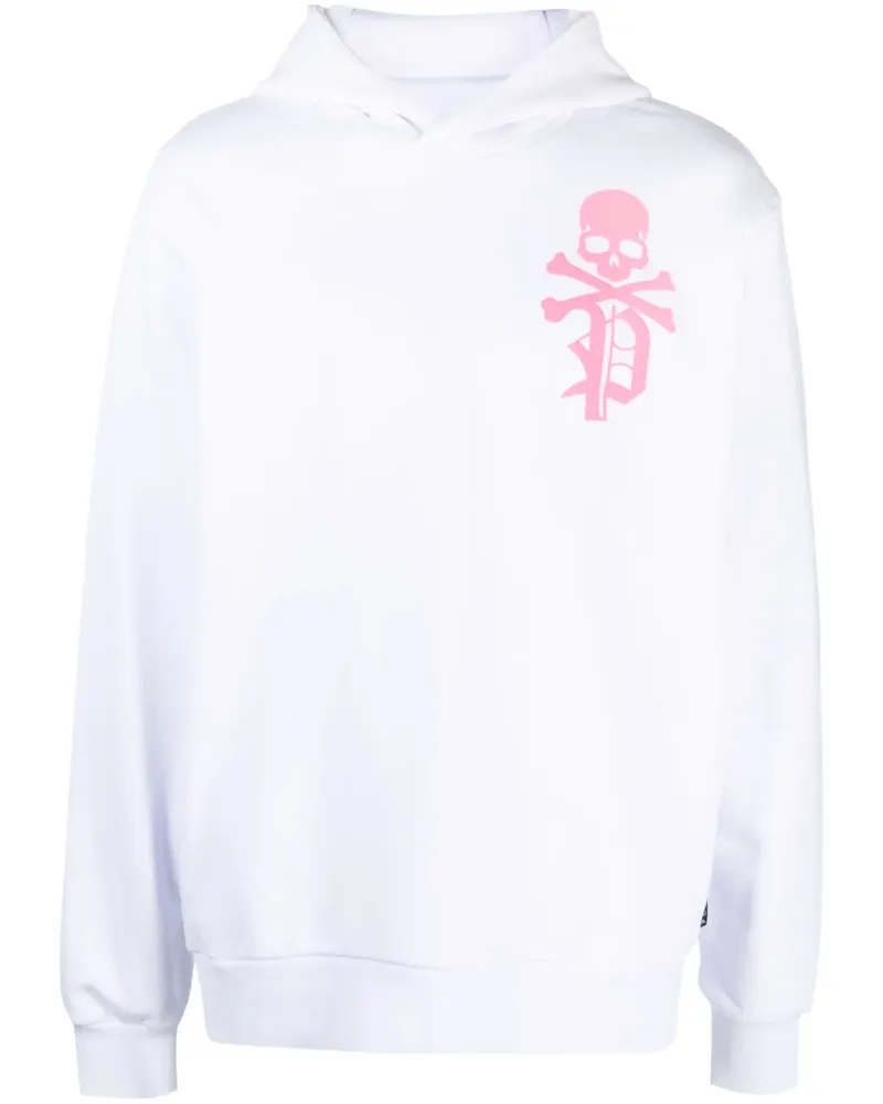 Philipp Plein Beflockter Gothic Plein Hoodie - Weiß Weiß