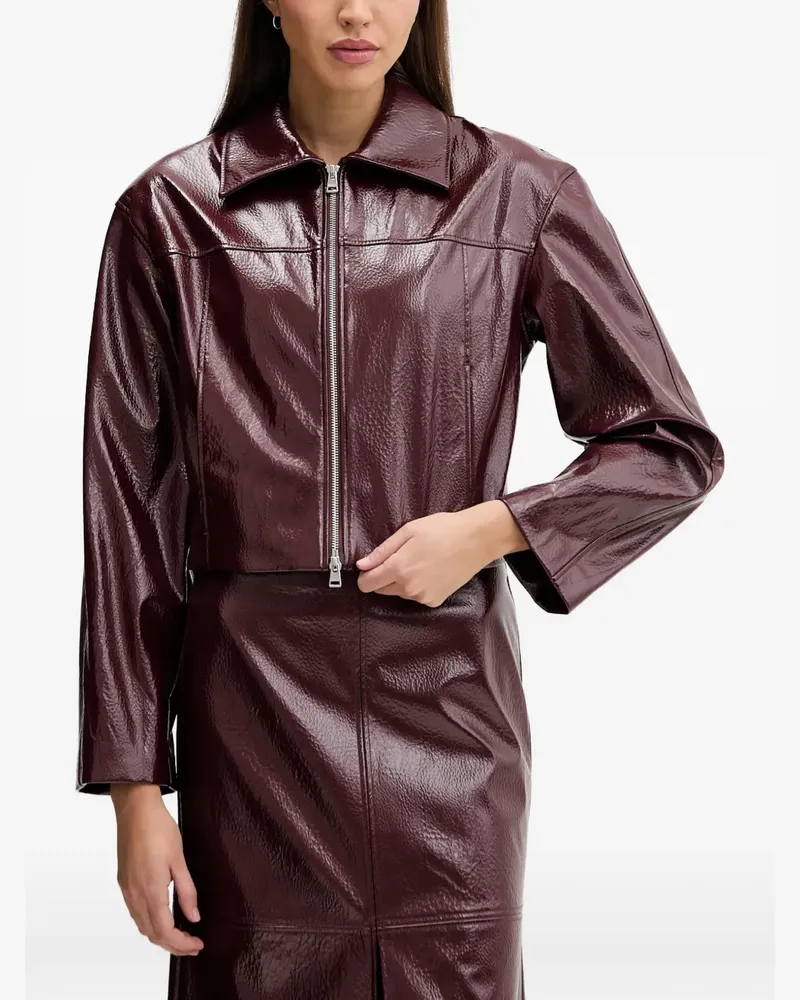 HUGO BOSS Acendi zip-up cropped jacket - Rot Rot