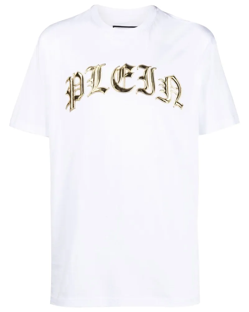Philipp Plein T-Shirt mit Logo-Applikation - Weiß Weiß