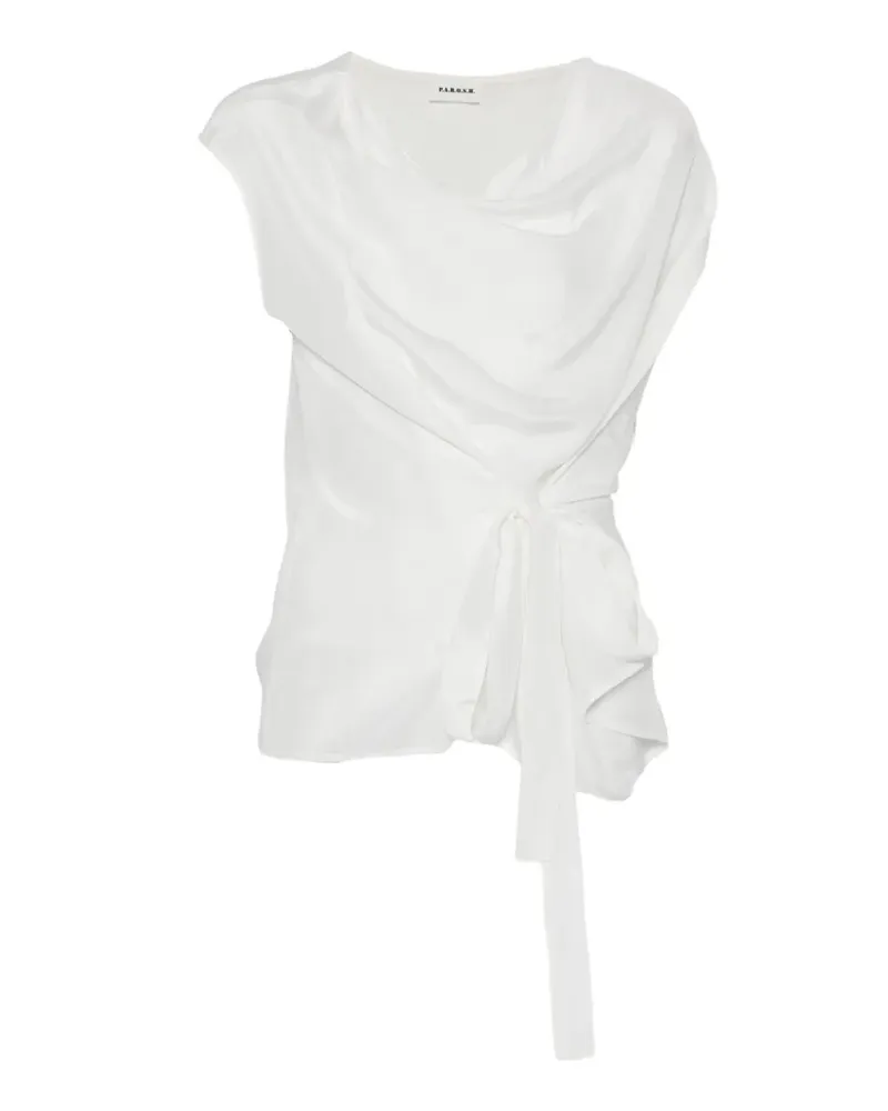 P.A.R.O.S.H. P.A.R.O H. Saxon Bluse mit drapiertem Kragen - Weiß Weiß