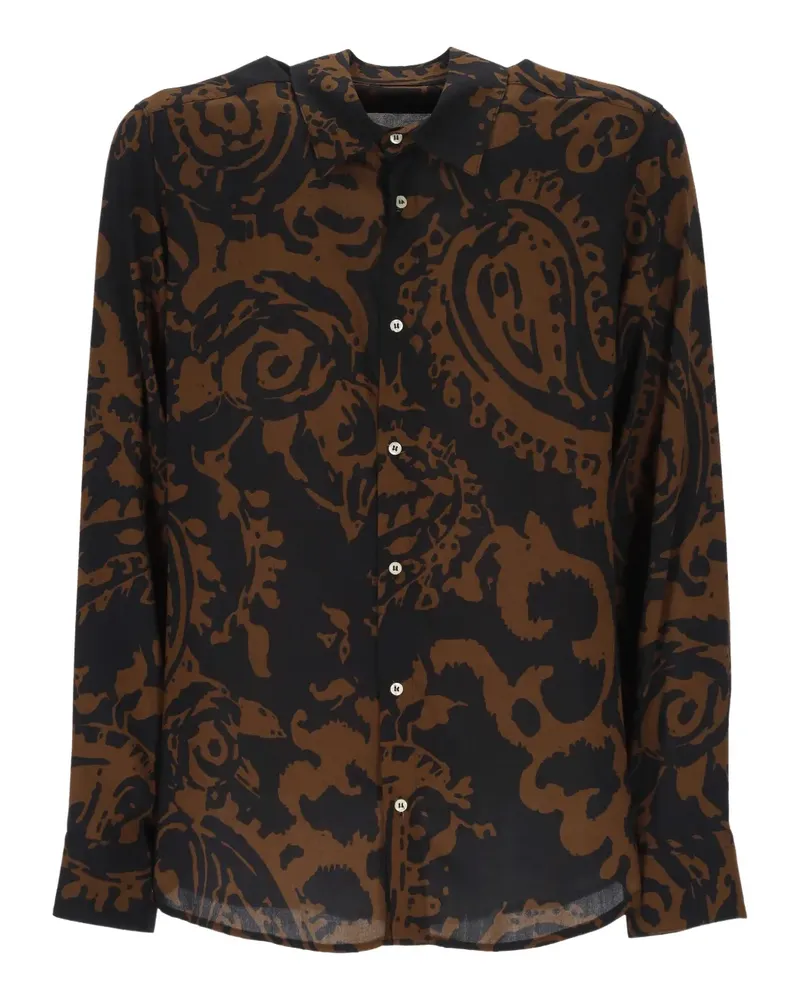 OFFICINA 36 paisley shirt - Schwarz Schwarz