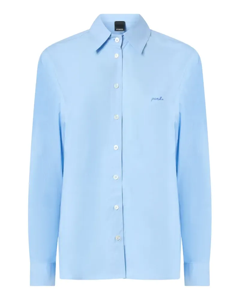 Pinko Hemd mit Logo-Stickerei - Blau Blau