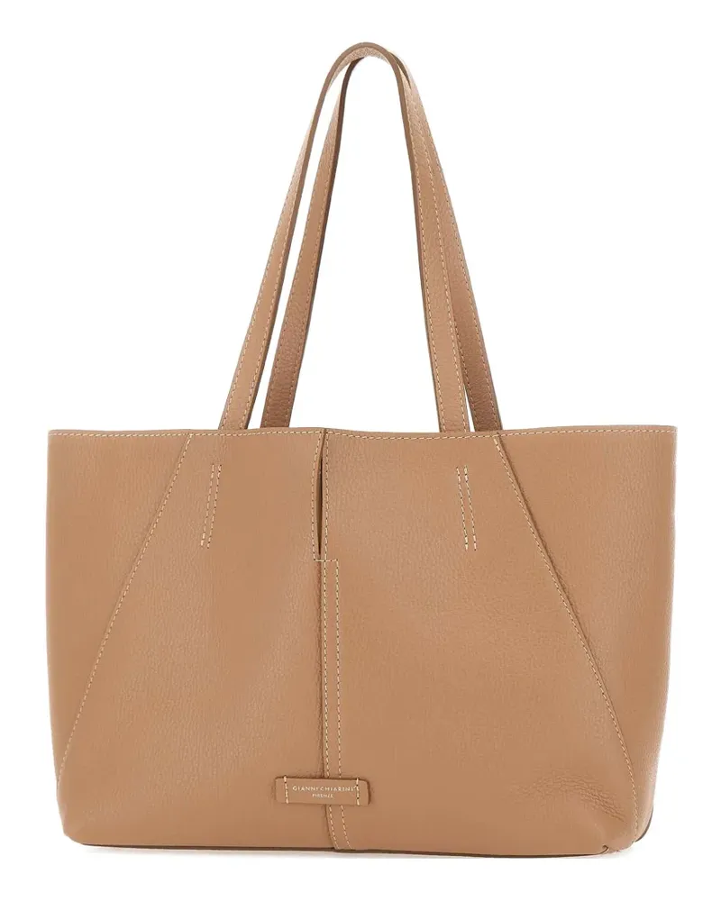Gianni Chiarini Maia Schultertasche mit Logo-Patch - Nude Nude