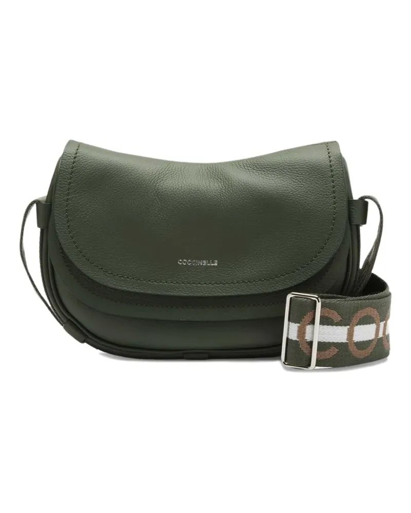 Coccinelle Raquel Schultertasche mit Logo-Riemen - Grün Grün