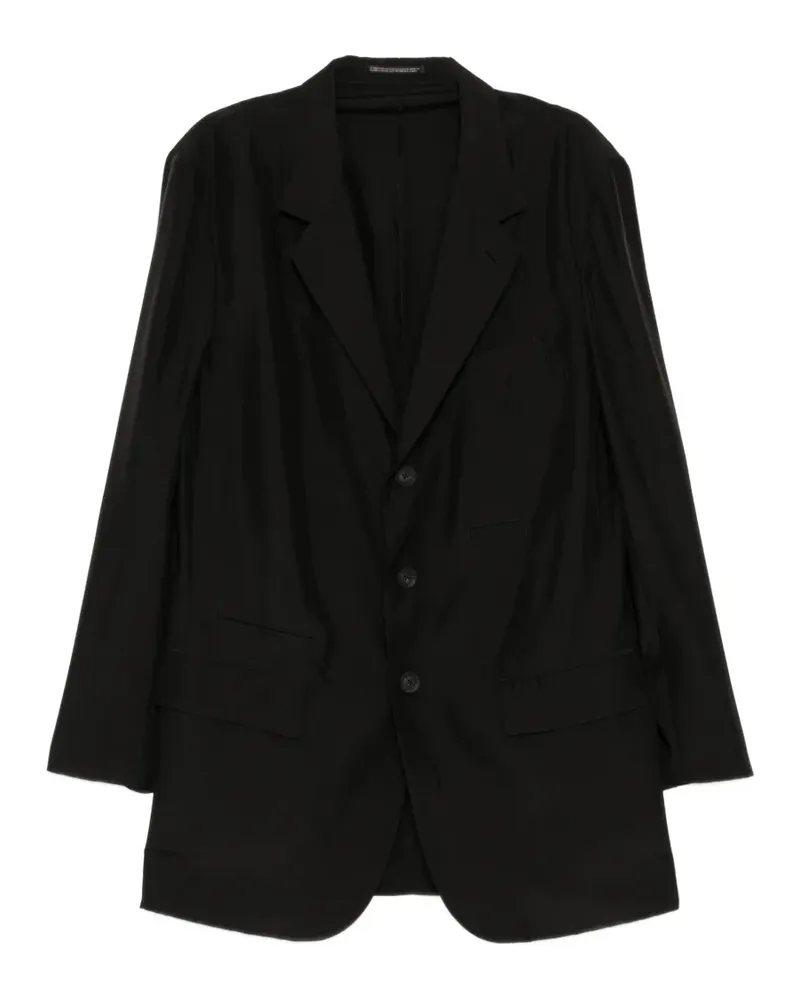 Yohji Yamamoto notched-lapel long-sleeve jacket - Schwarz Schwarz