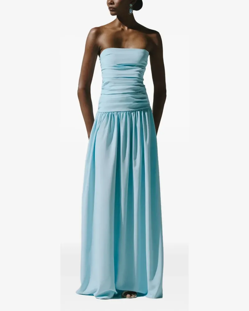 Baobab Collection Nicola ruched strapless maxi dress - Blau Blau