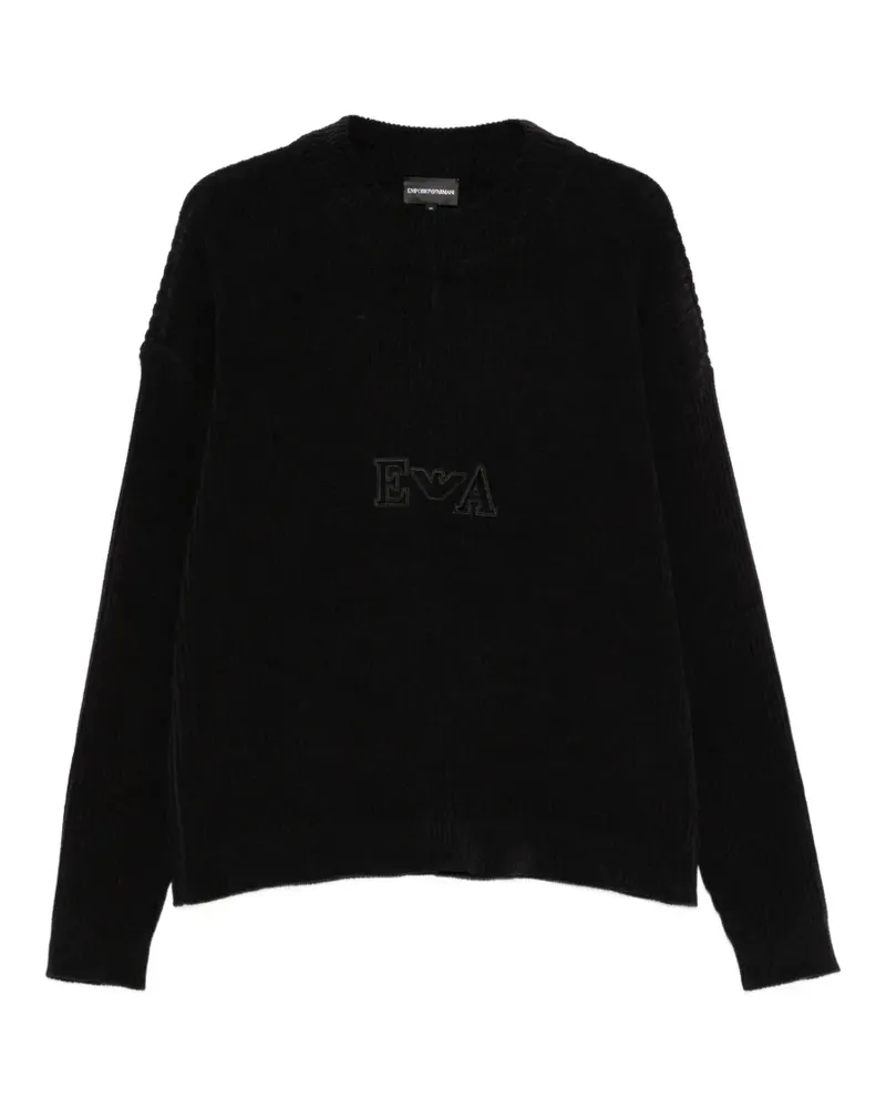 Emporio Armani Pullover mit Logo-Stickerei - Schwarz Schwarz