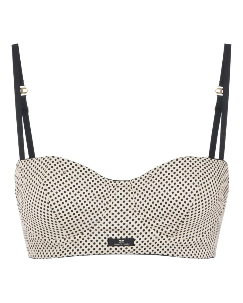 Elisabetta Franchi Oberteil mit Polka Dots - Weiß Weiß