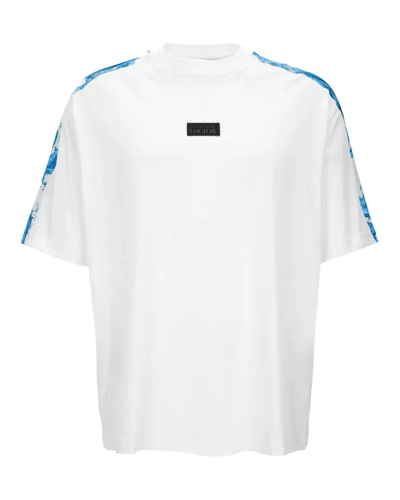 Versace Jeans T-Shirt mit gemustertem Einsatz - Weiß Weiß