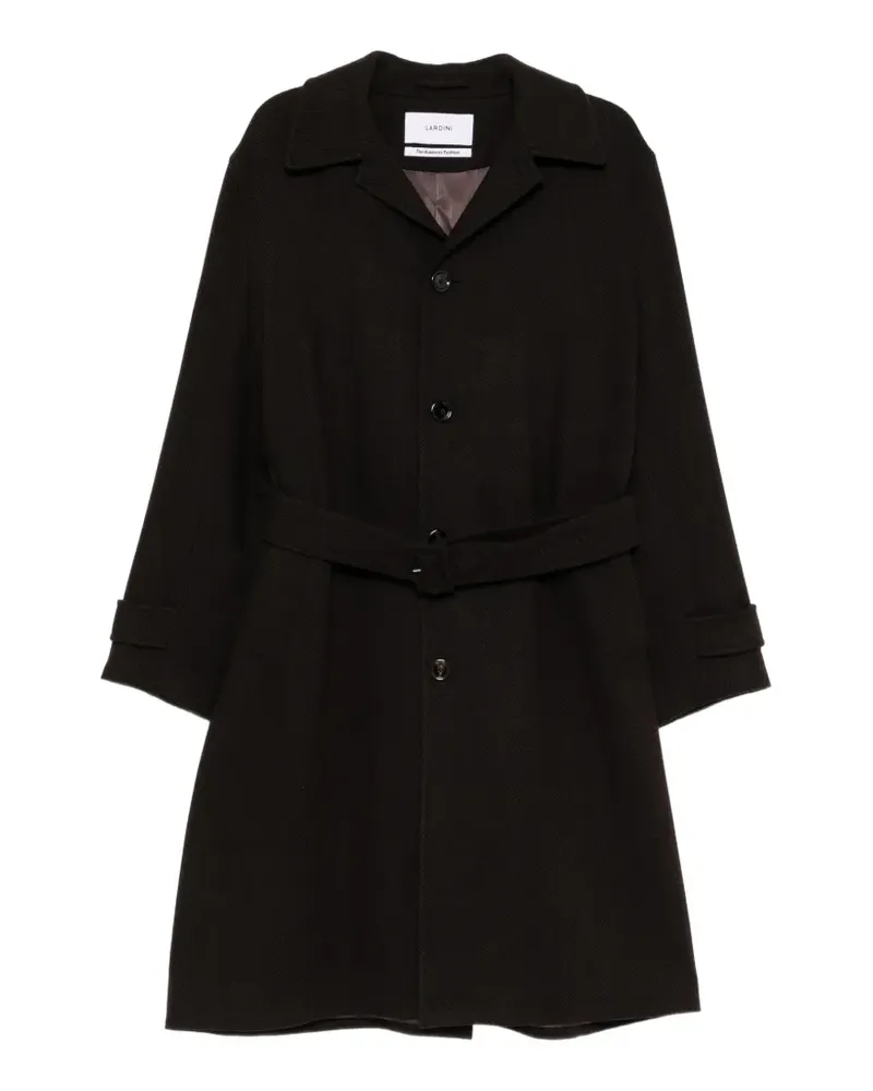 LARDINI herringbone belted coat - Braun Braun