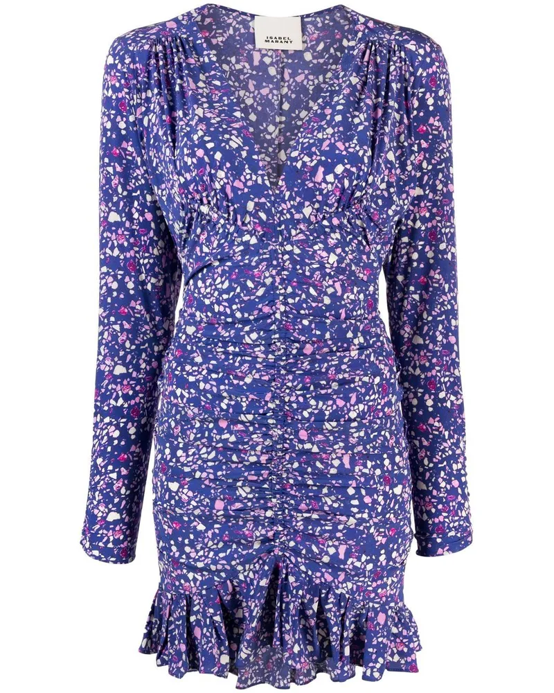 Isabel Marant Larissa Minikleid mit Blumen-Print - Blau Blau