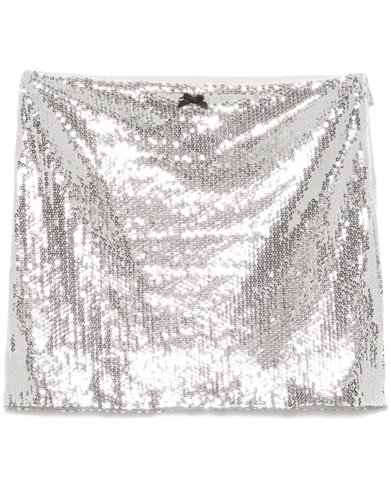 ROTATE Birger Christensen Minirock mit Pailletten - Silber Silber