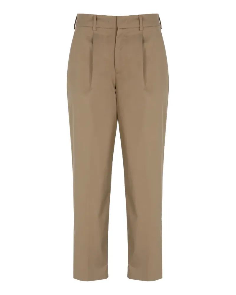 PT TORINO pleated-detail cropped trousers - Nude Nude