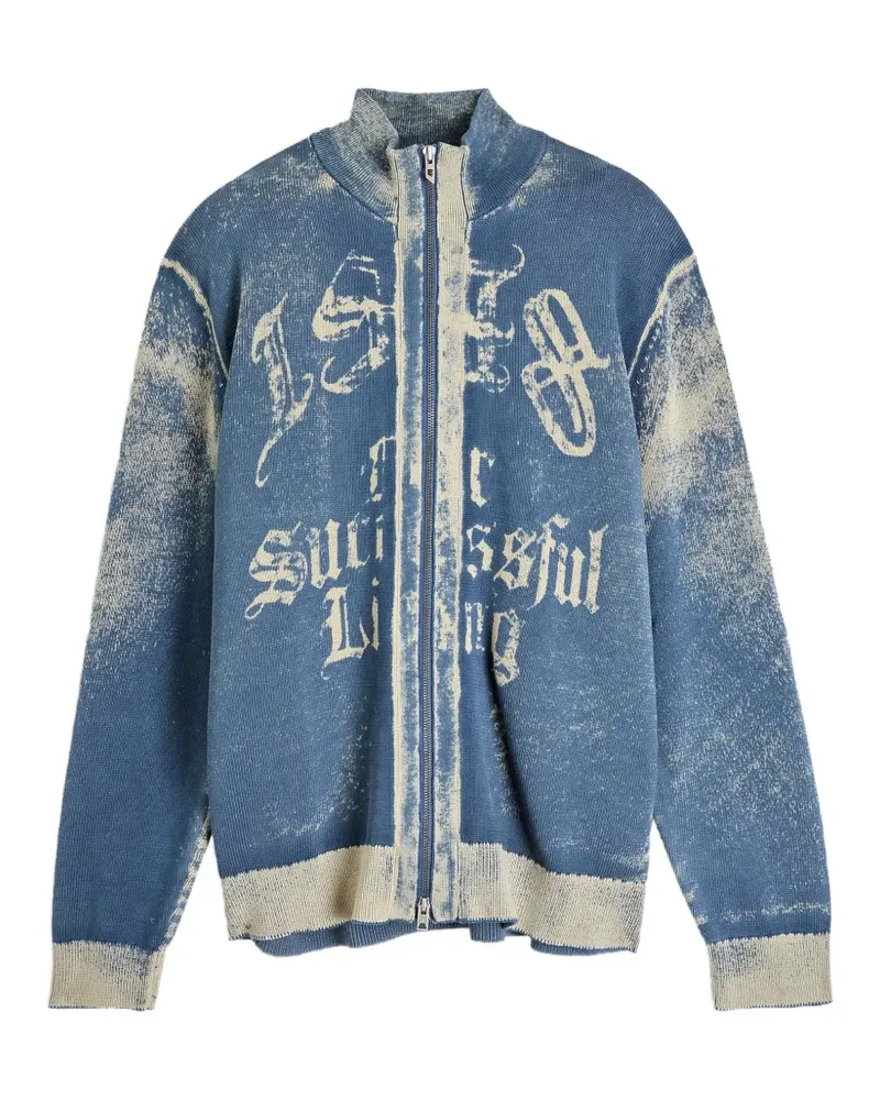 Diesel Cardigan aus Baumwolle mit Reverse-Print - Blau Blau