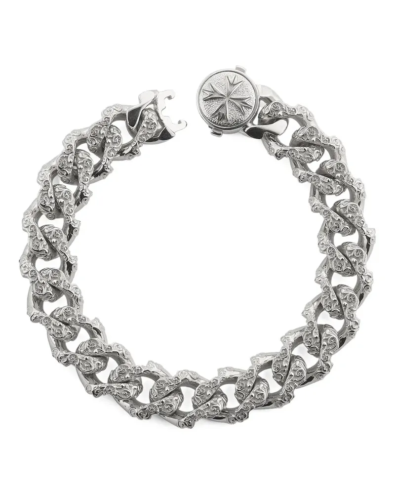 Emanuele Bicocchi Flourish curb-chain bracelet - Silber Silber