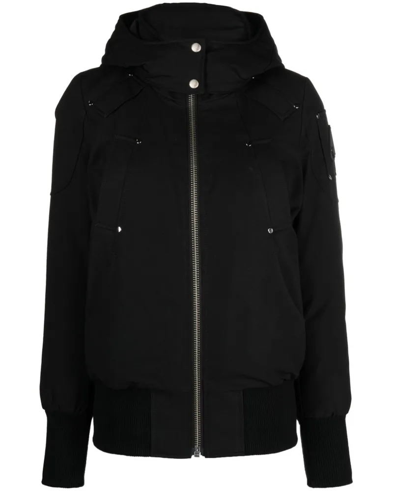 Moose Knuckles Ballistic Kapuzenjacke mit Stehkragen - Schwarz Schwarz
