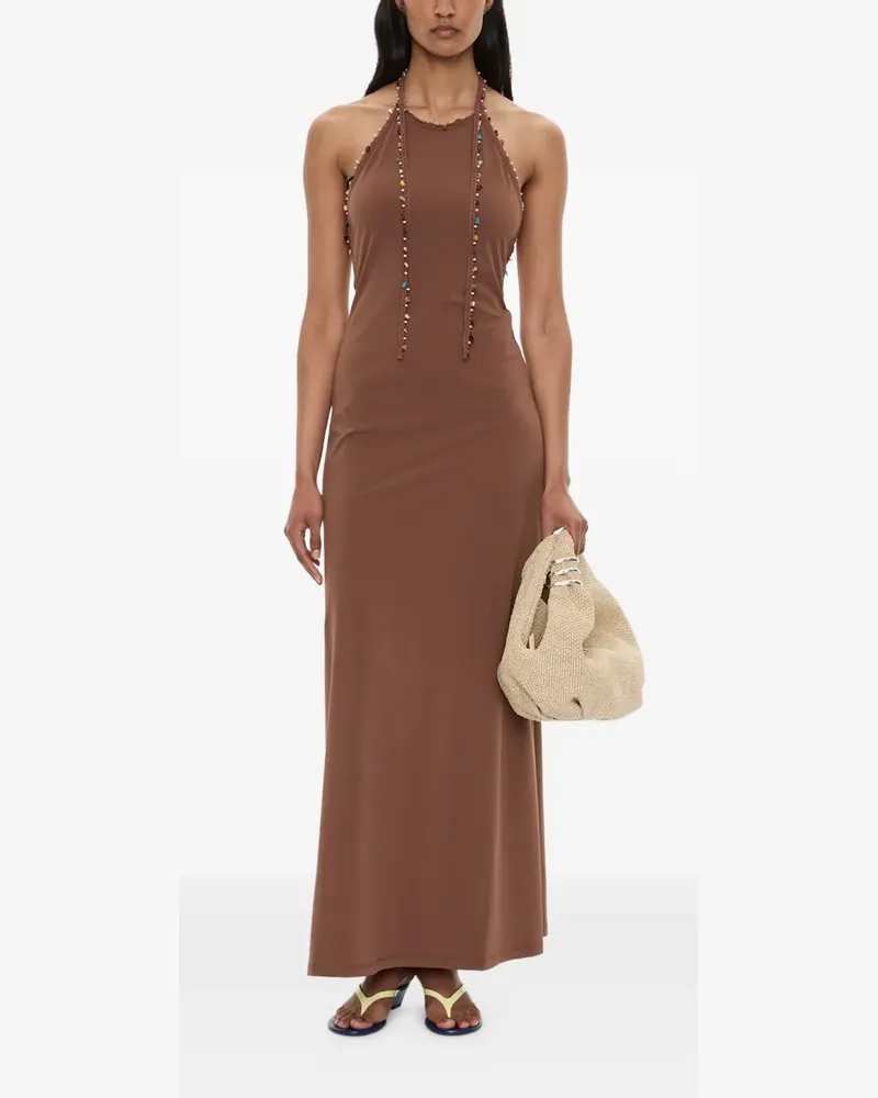 Christopher Esber Langes Beach Quartz Neckholder-Kleid - Braun Braun
