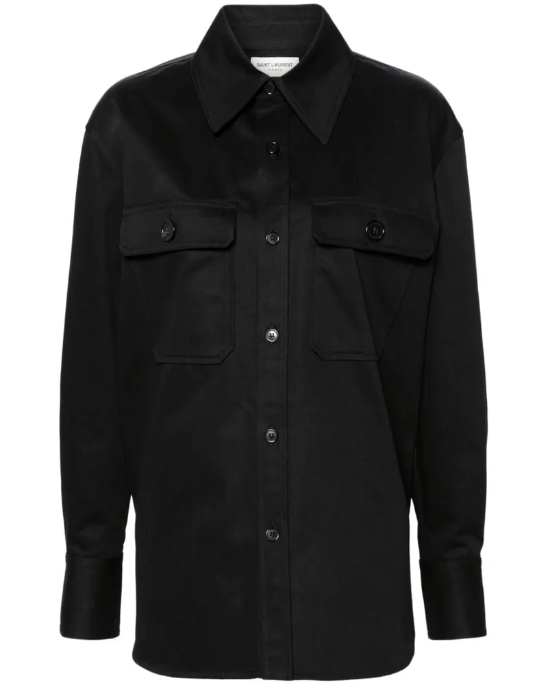 Saint Laurent Saharienne Hemd - Schwarz Schwarz