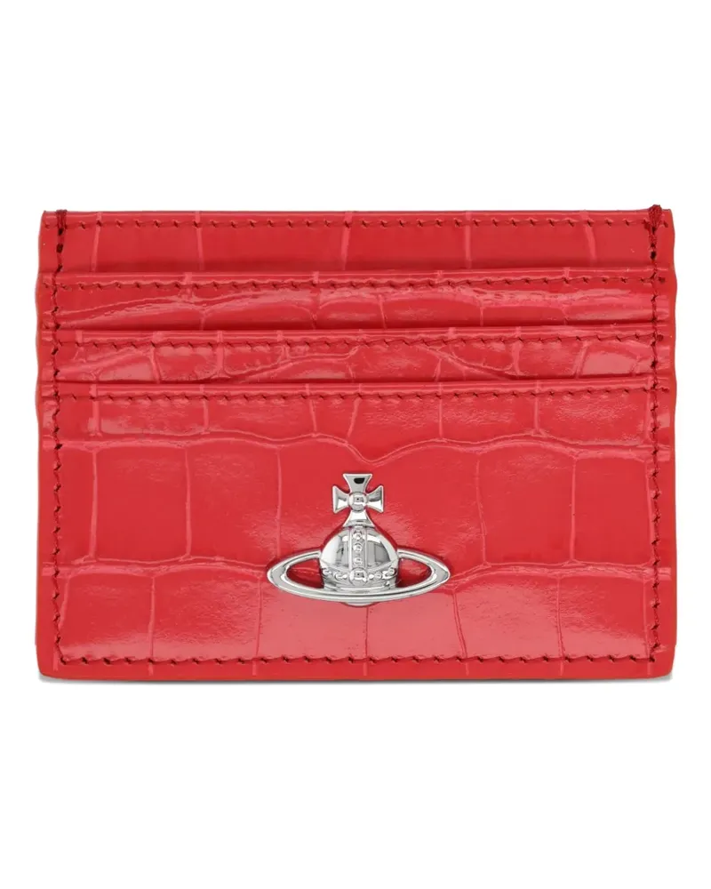 Vivienne Westwood Orb croc-effect cardholder - Rot Rot